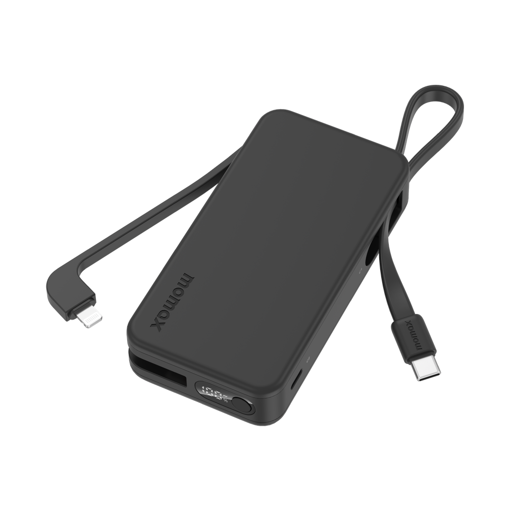 بطارية متنقلة Momax 1-Power Vital بسعة 10000 مللي أمبير مع كابلين مدمجين USB-C و Lightning | أسود
بطارية متنقلة Momax 1-Power Vital بسعة 10000 مللي أمبير مع كابلين مدمجين USB-C و Lightning | أسود